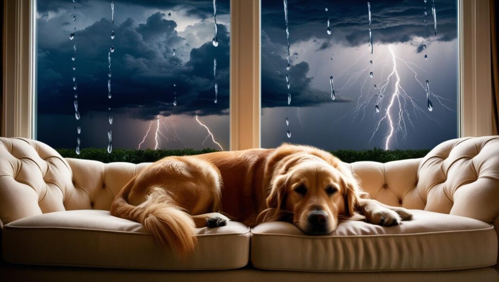 keep dogs calm during thunderstorms