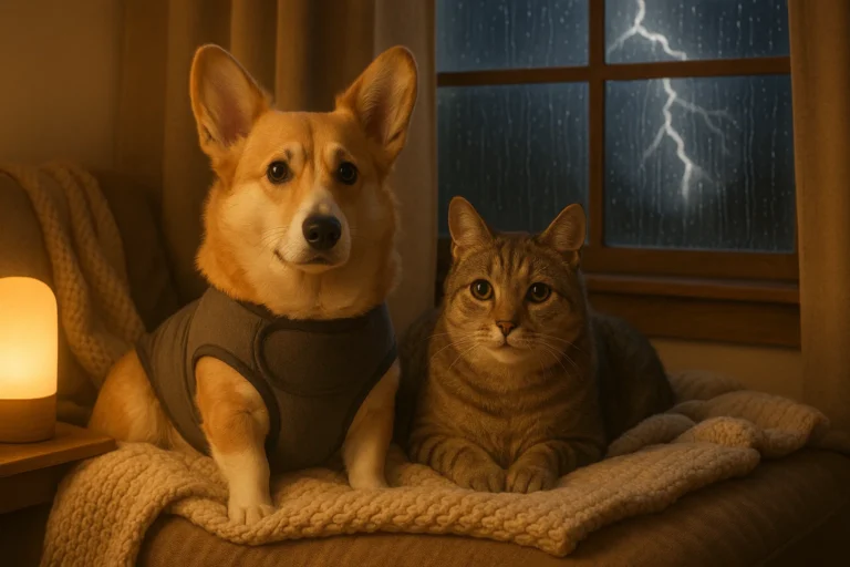 keep pets safe during fireworks and storms