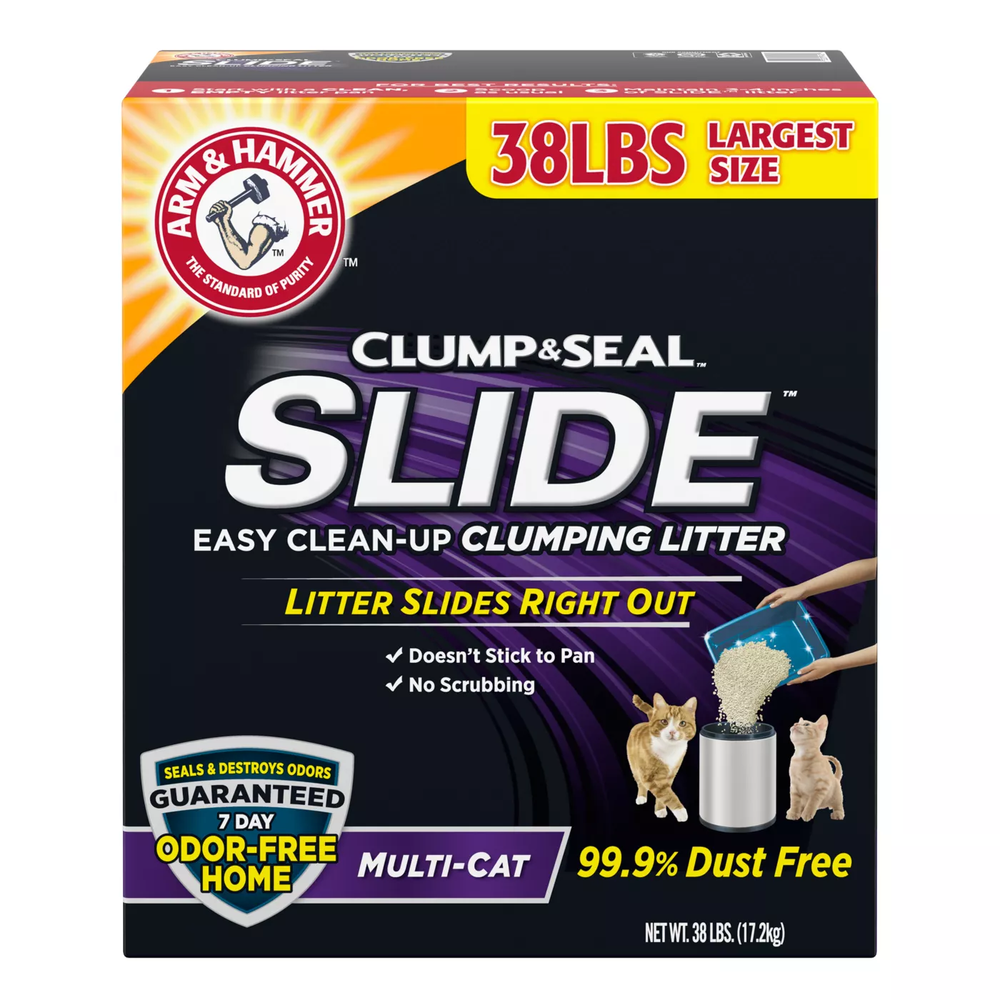 Arm & Hammer™ Clump & Seal Slide Clumping Multi-Cat Clay Cat Litter