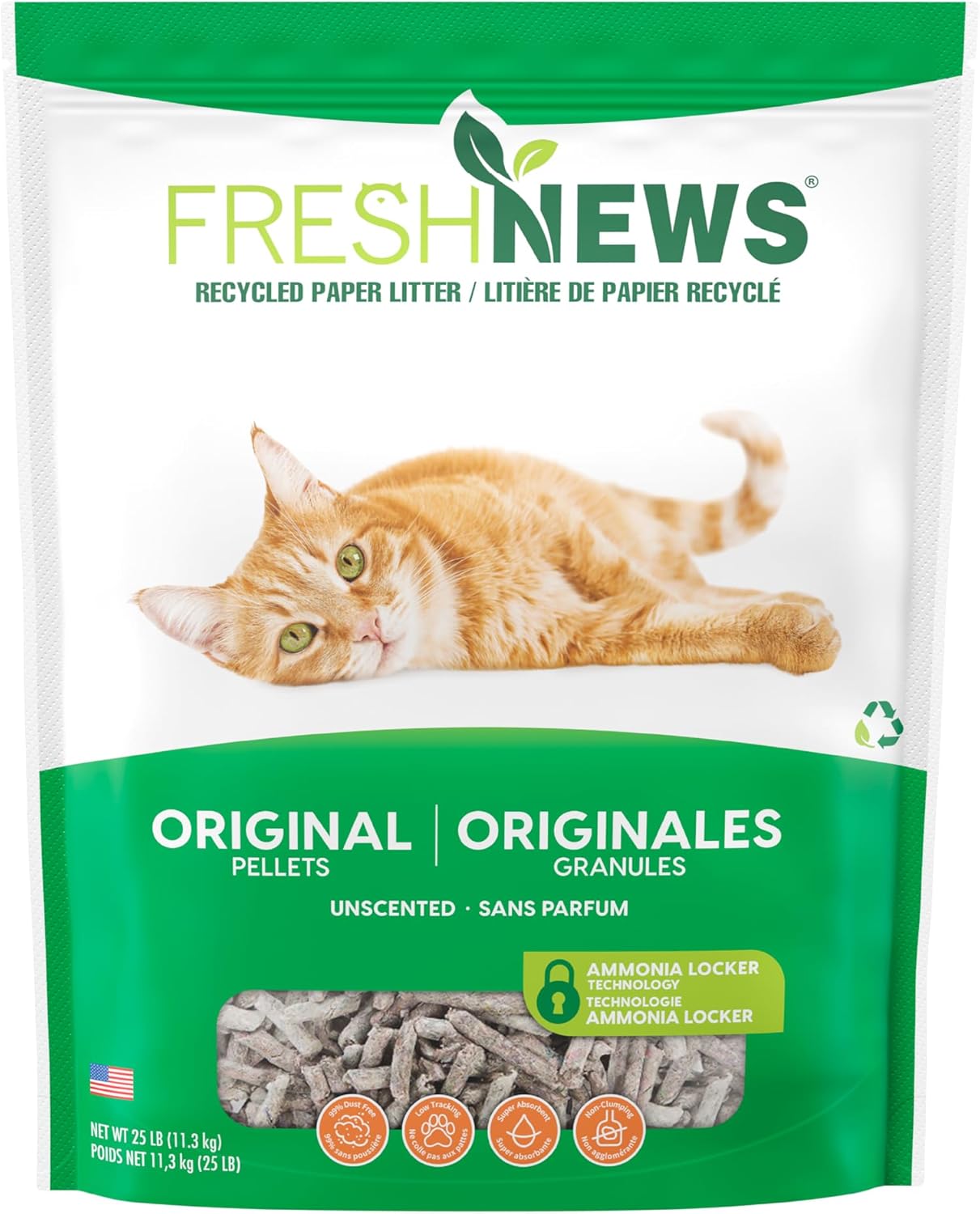 Fresh News Recycled Paper, Original Pellet Cat Litter
