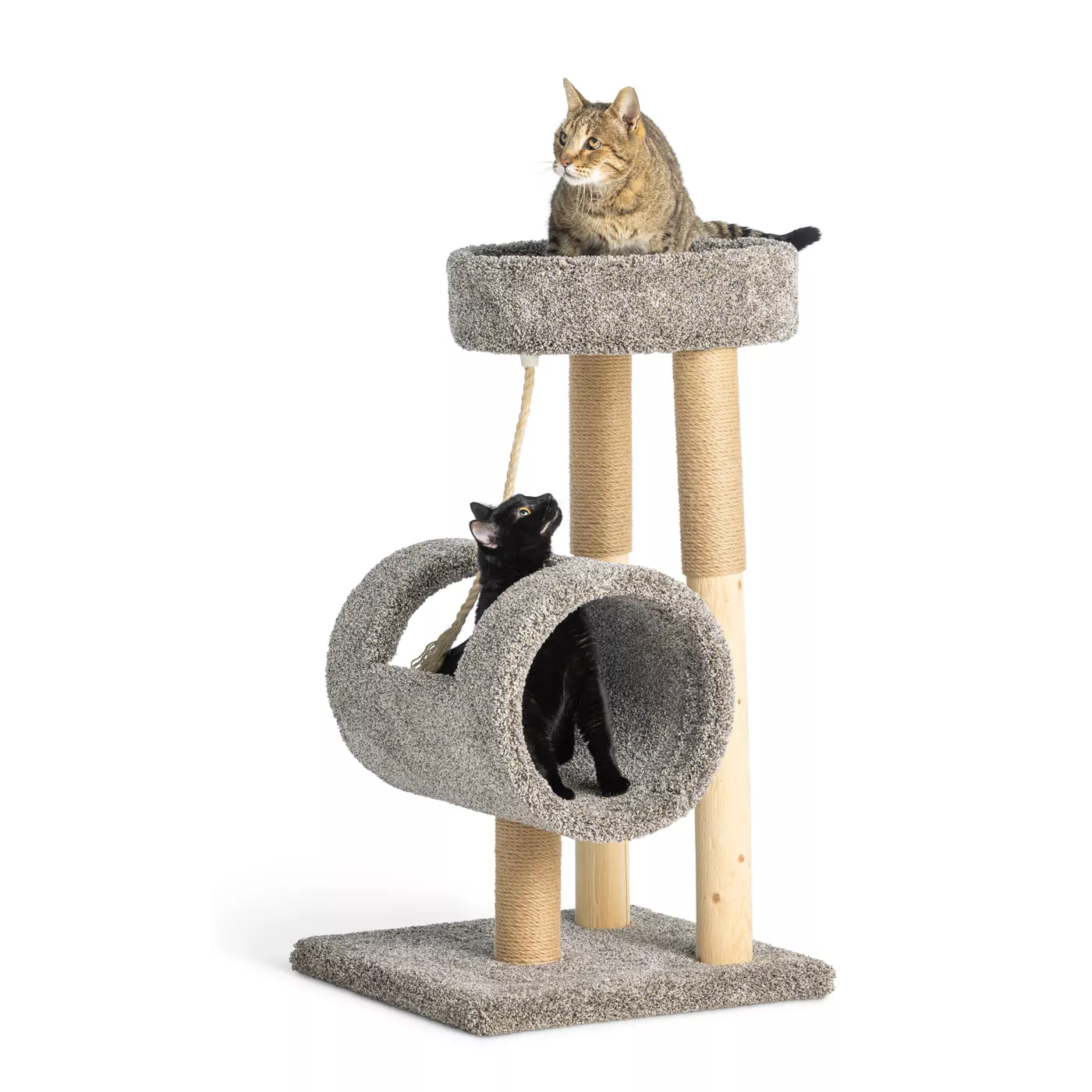 Whisker City® 37-in Faux Fur Cylinder Posh Pad Cat Tree
