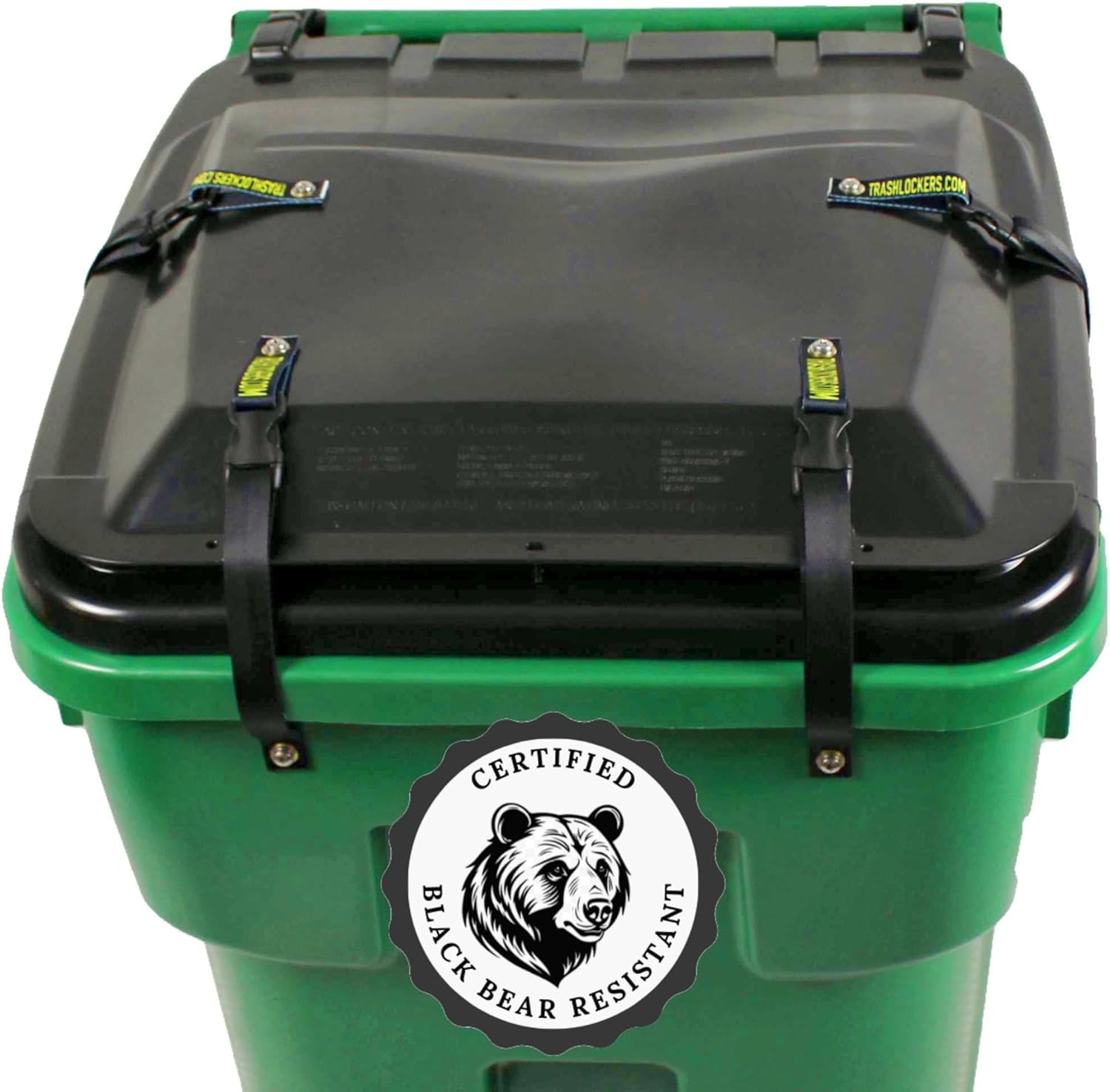 Ultimate Black Bear Trash Lock -Animal Proof existing Trash cans