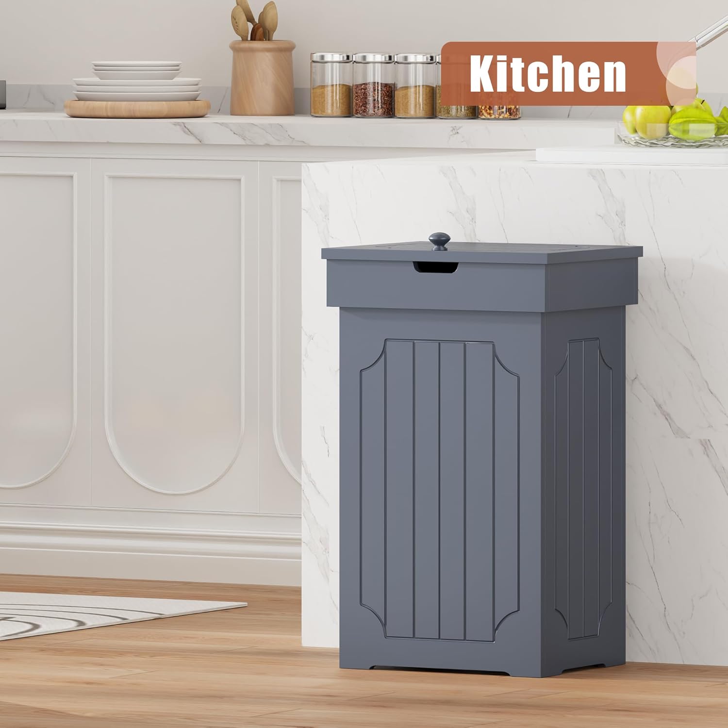 Function Home Rustic Freestanding Dog Proof Trash Can