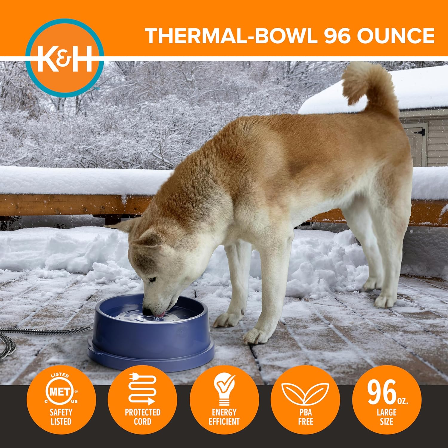 K&H Pet Products Thermal-Bowl Heated Water Bowl