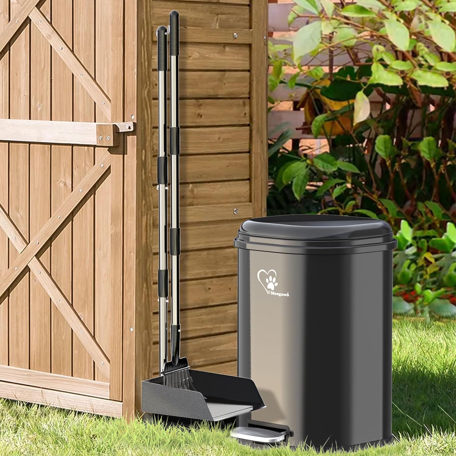 Meegood Dog Poop Trash Can Portable Waste Bin