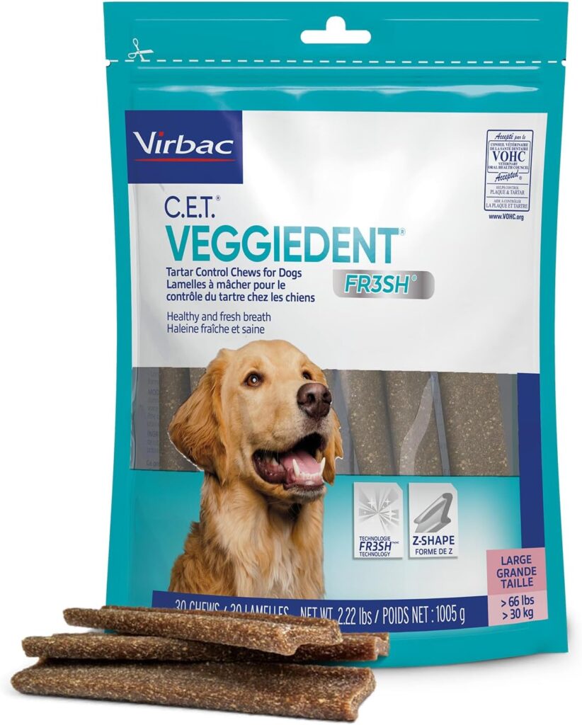 Best dog dental chew For Allergies: Virbac CET Veggiedent 