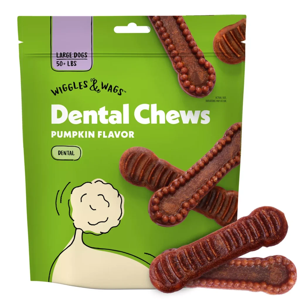 Wiggles & Wags Pumpkin Dental Chews Dog Treats